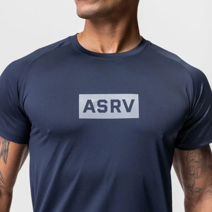 Men Short Sleeves ASRV AeroSilver Established Tee Navy 034box Logo034