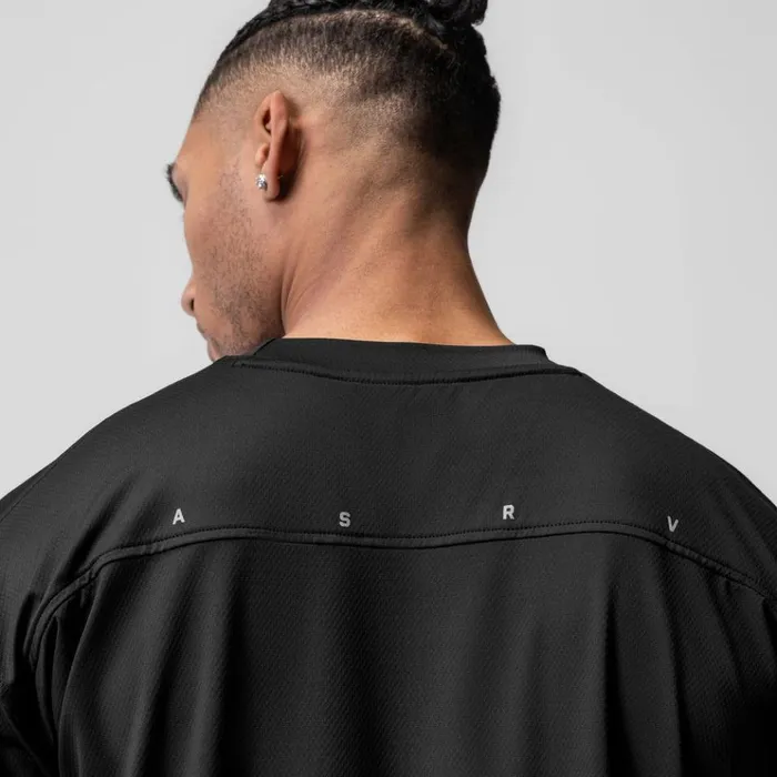 Men Short Sleeves ASRV AeroSilver Oversized Tee Black