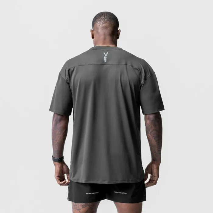 Men Short Sleeves ASRV Core Mesh Oversized Tee Space Grey
