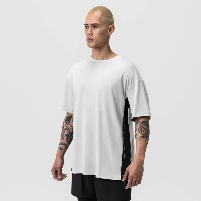 Men Short Sleeves ASRV Supima Mesh Panel Oversized Tee White