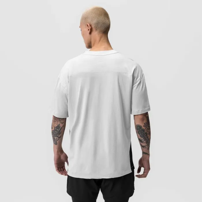 Men Short Sleeves ASRV Supima Mesh Panel Oversized Tee White