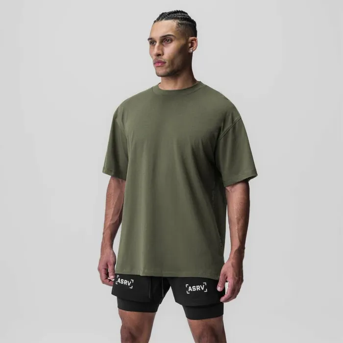 Men Short Sleeves ASRV Supima Oversized Tee Olive