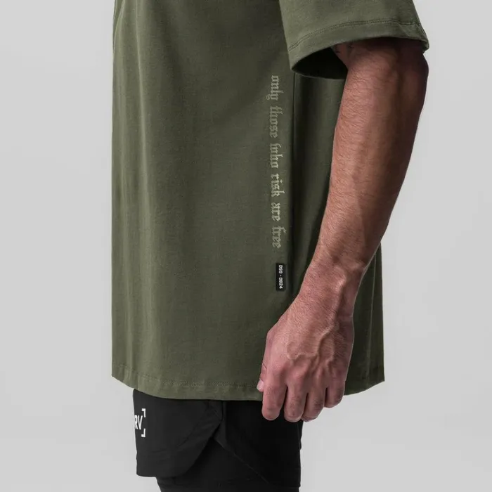 Men Short Sleeves ASRV Supima Oversized Tee Olive