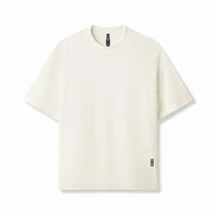 Men Short Sleeves ASRV Waffle Knit Oversized Tee Cream