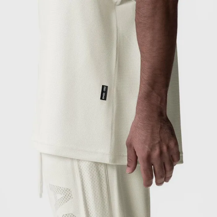 Men Short Sleeves ASRV Waffle Knit Oversized Tee Cream