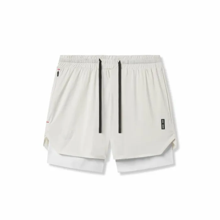 Men Shorts ASRV AeroSilver 5034 Liner Short Ivory Cream 034wings034white