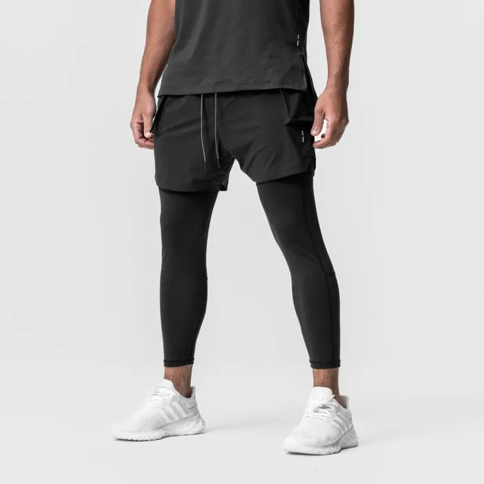 Men Shorts ASRV TetraLite 2in1 Legging Cargo Short Blackblack