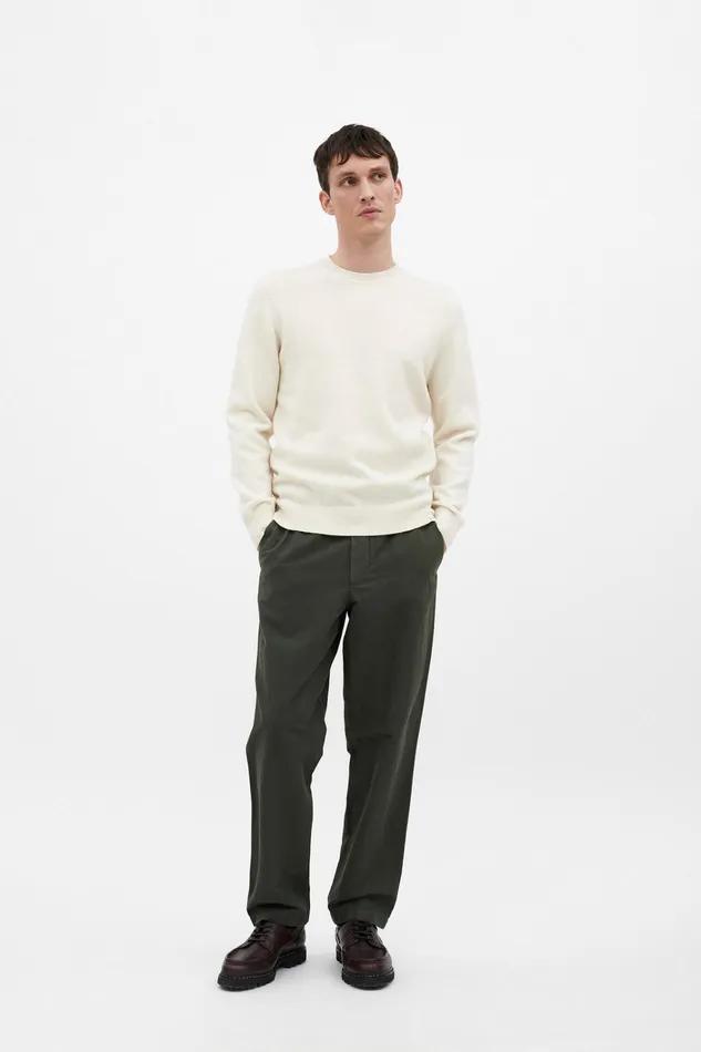 Men Sigfred Merino Lambswool Sweater Ecru Norse Projects Knitwear