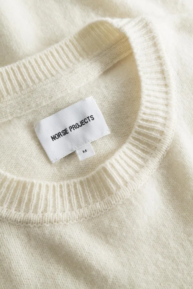 Men Sigfred Merino Lambswool Sweater Ecru Norse Projects Knitwear