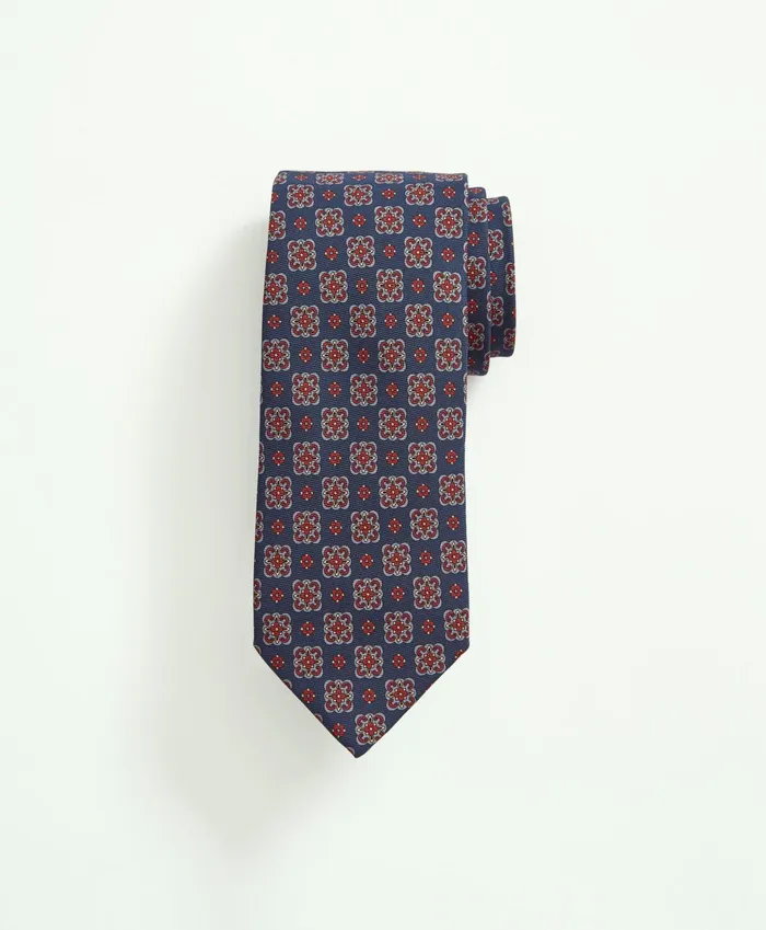 Men Silk Foulard Tie Medium Navy Brooks Brothers Ties and Pocket Squares