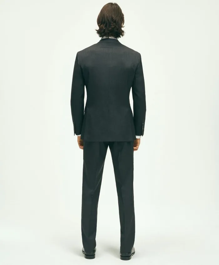 Men Slim Fit Wool 1818 Suit Grey Brooks Brothers Suits