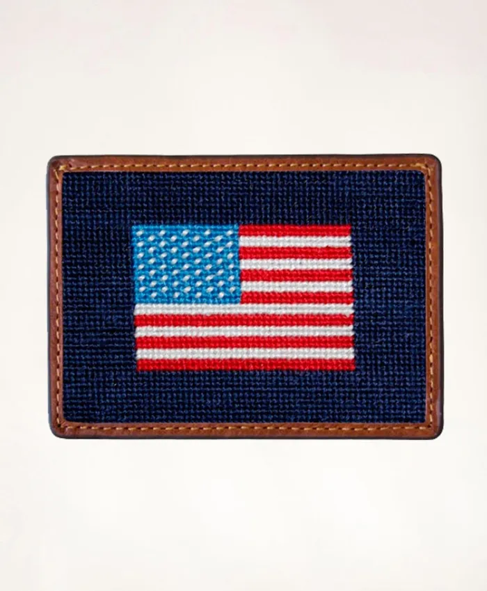 Men Smathers and Branson Cotton Needlepoint Card Case Multi Brooks Brothers Bags and Leather Goods