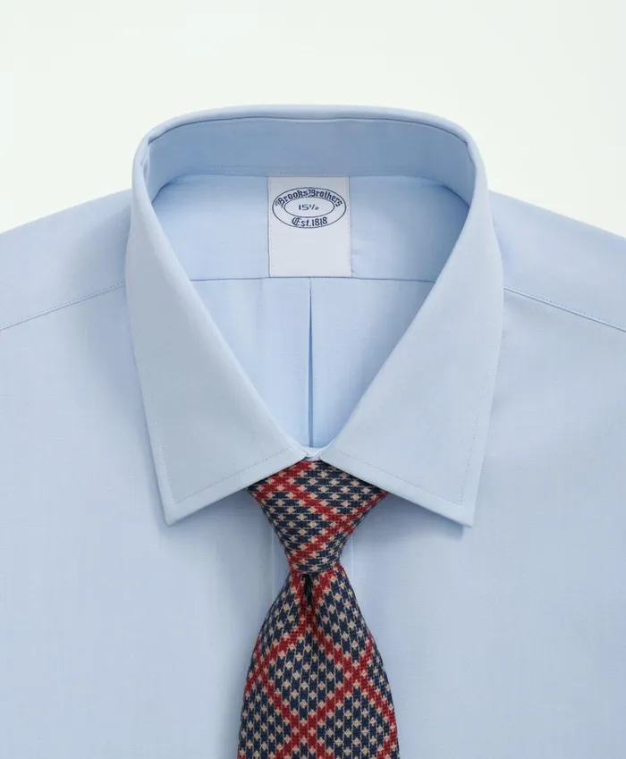 Men Supima Cotton Poplin Ainsley Collar Dress Shirt Light Blue Brooks Brothers Dress Shirts