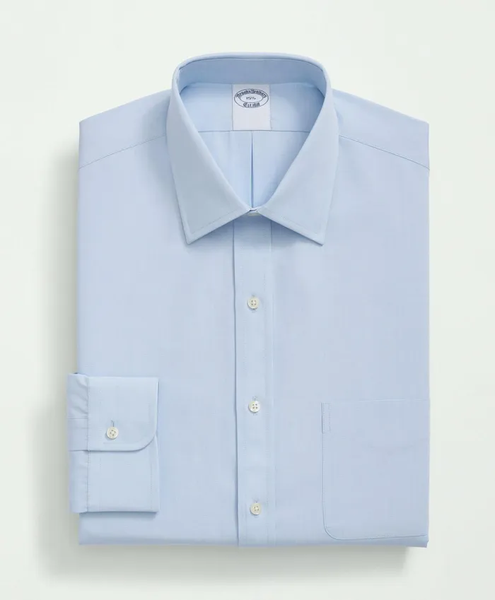 Men Supima Cotton Poplin Ainsley Collar Dress Shirt Light Blue Brooks Brothers Dress Shirts