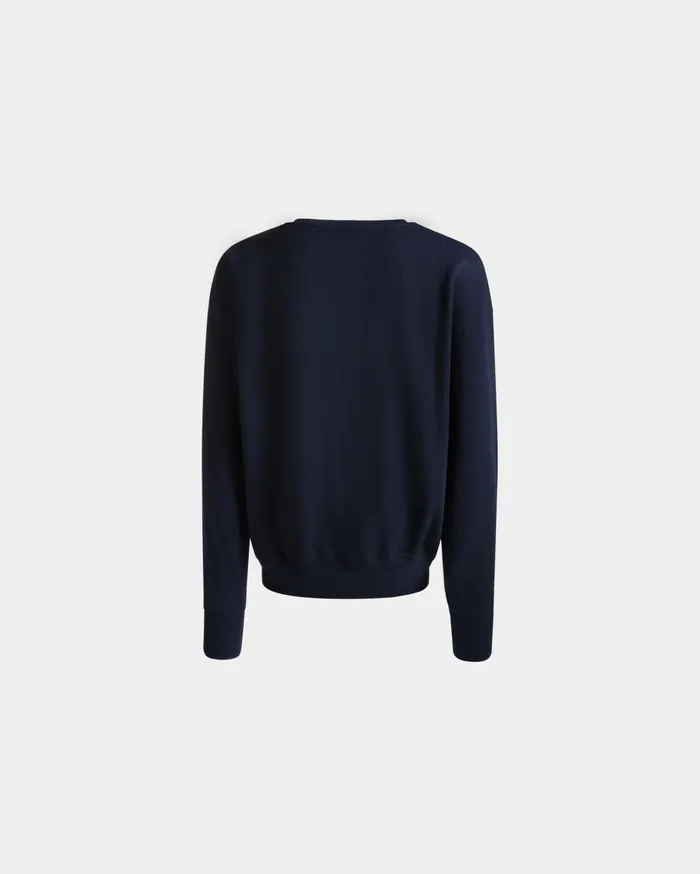 Men Sweatshirt In Navy Blue Cotton Bally Tracksuits