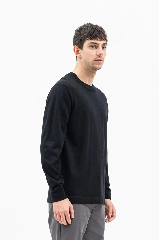 Men Teis Tech Merino Sweater Black Norse Projects Knitwear