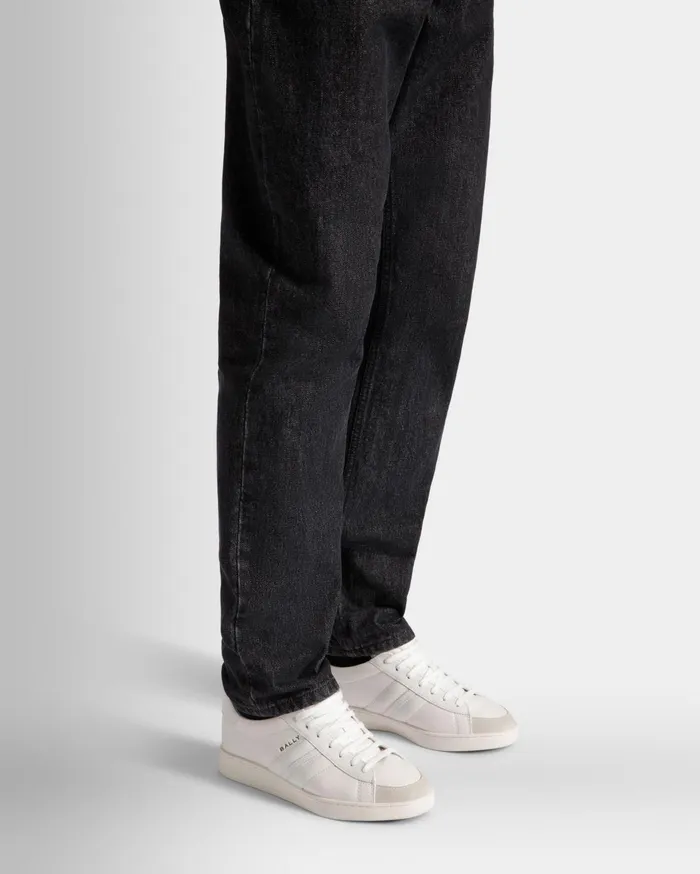 Men Tennis Sneaker In White Leather Bally Sneakers