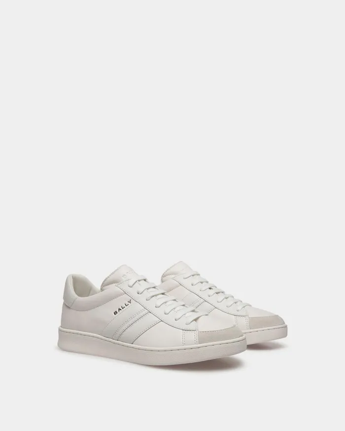 Men Tennis Sneaker In White Leather Bally Sneakers