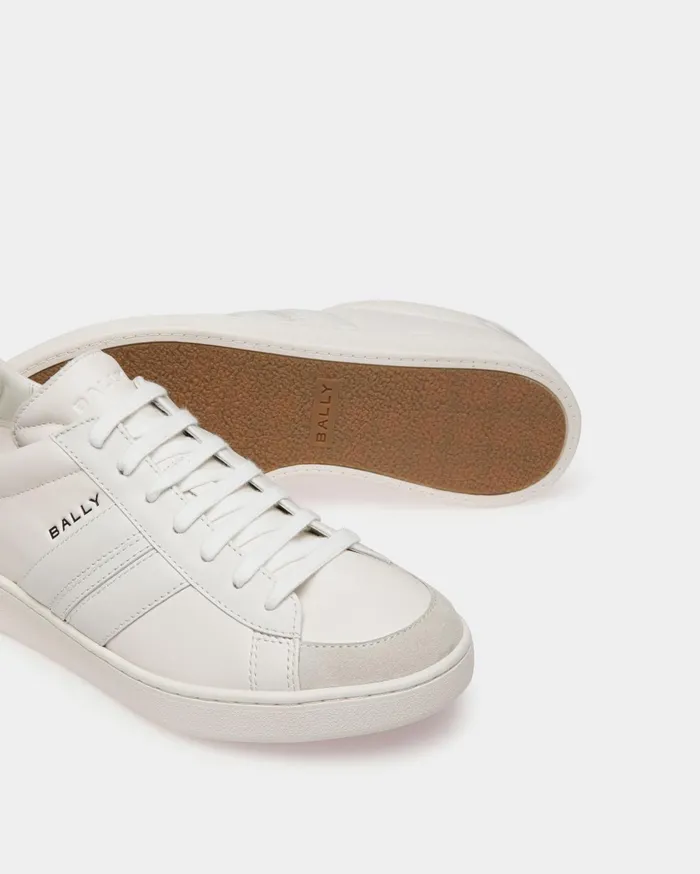 Men Tennis Sneaker In White Leather Bally Sneakers