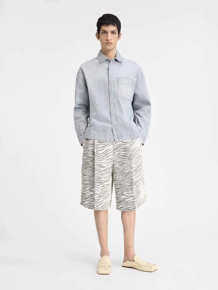 Men The DeNmes Denim Shirt Grey Offwhite JACQUEMUS Shirts
