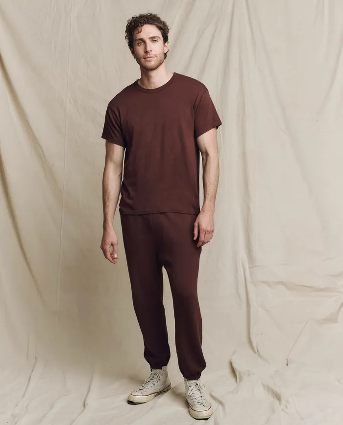Men The Great The Men039s Boxy Crew Solid Toasted Walnut Tees and Sweats