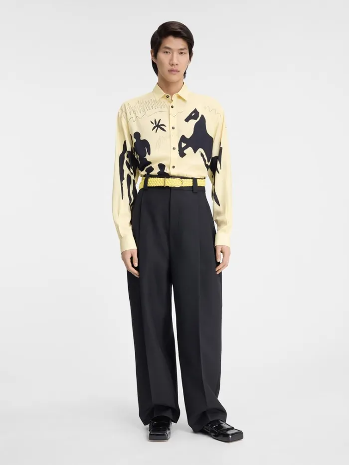 Men The Simon Shirt Print Horse Scene Yellow JACQUEMUS Shirts