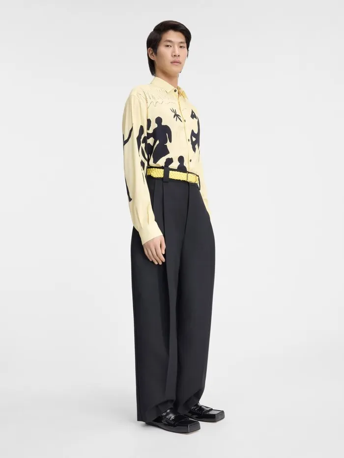 Men The Simon Shirt Print Horse Scene Yellow JACQUEMUS Shirts Men The Simon Shirt Print Horse Scene Yellow JACQUEMUS Shirts