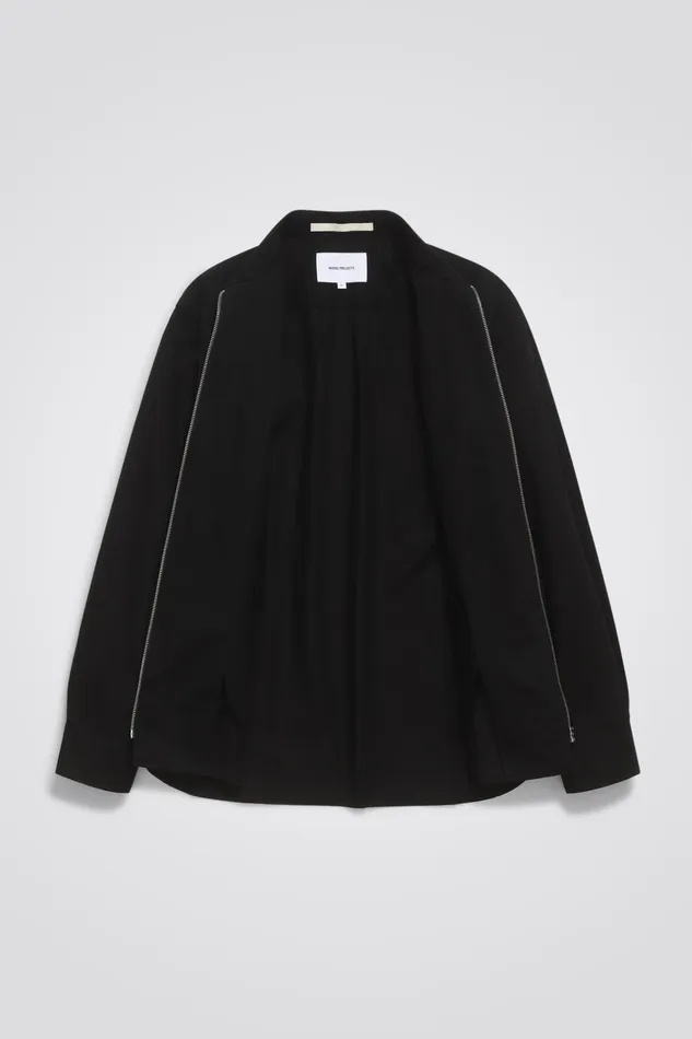 Men Ulrik Gabardine Overshirt Black Norse Projects Overshirts