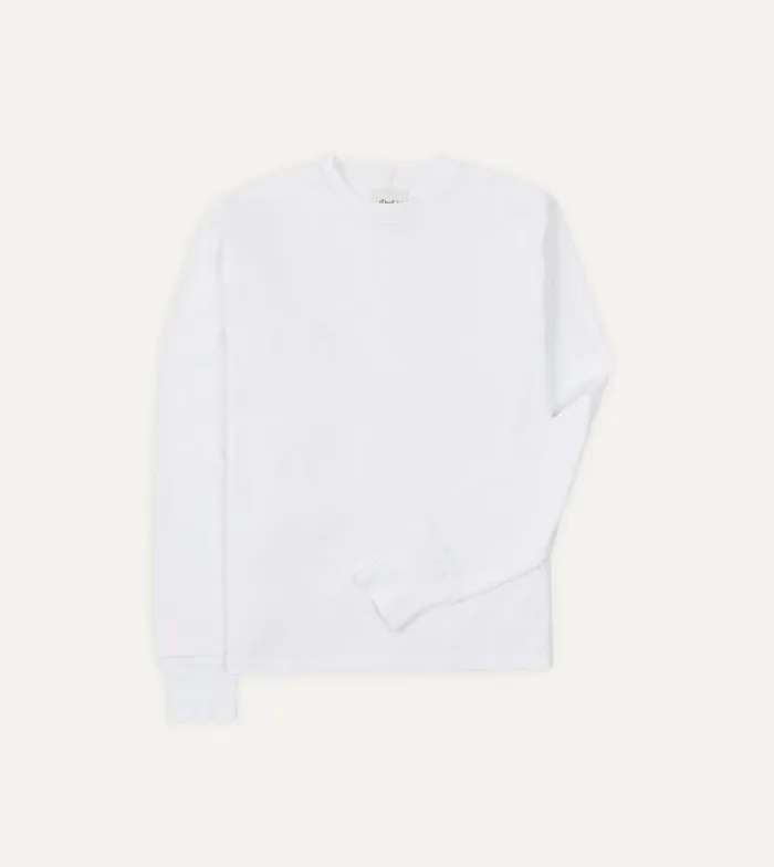 Men White Cotton LongSleeve Hiking TShirt Drake039s TShirts