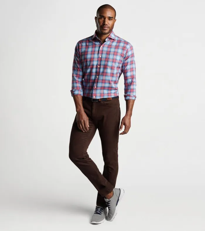 Mens Alton Cotton Sport Shirt Cottage Blue Peter Millar Sport Shirts Mens Alton Cotton Sport Shirt Cottage Blue Peter Millar Sport Shirts