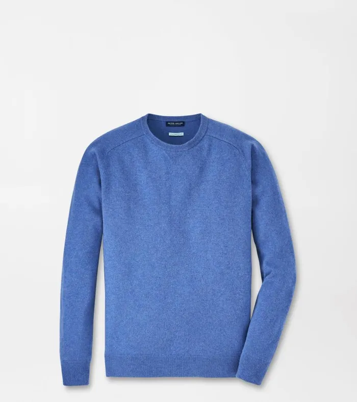 Mens Artisan Crafted Cashmere Flex Crew Vintage Indigo Peter Millar Sweaters