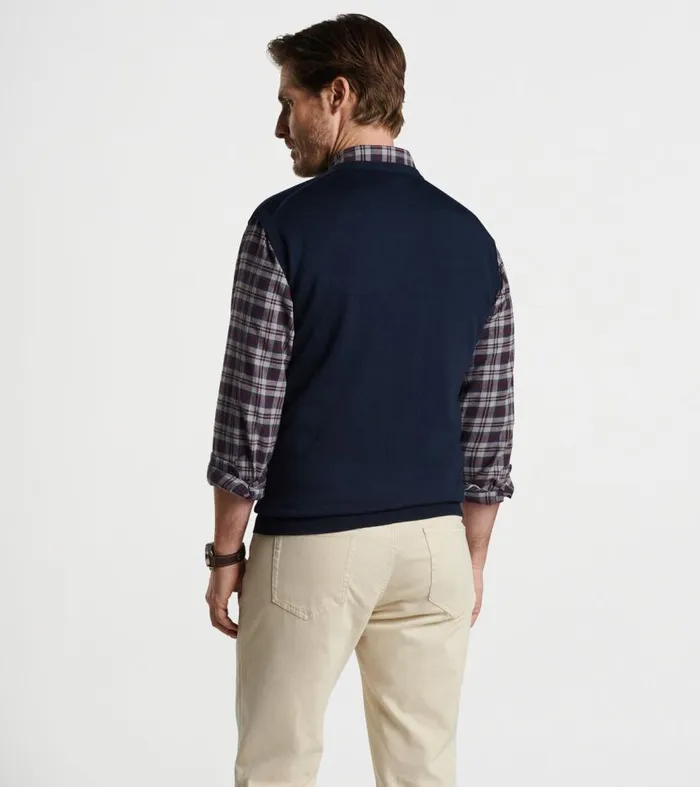 Mens Autumn Crest VNeck Vest Navy Peter Millar Sweaters Mens Autumn Crest VNeck Vest Navy Peter Millar Sweaters