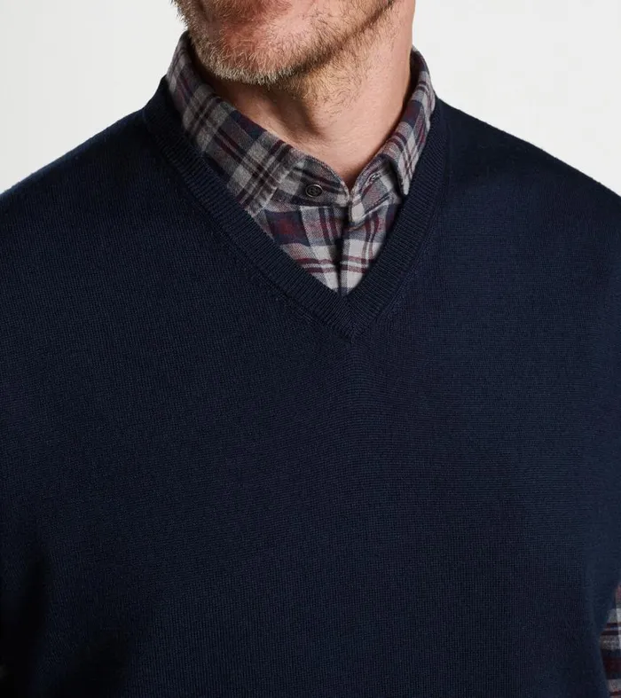 Mens Autumn Crest VNeck Vest Navy Peter Millar Sweaters Mens Autumn Crest VNeck Vest Navy Peter Millar Sweaters