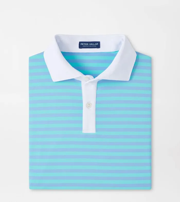 Mens Bass Performance Jersey Polo Tahoe Blue Peter Millar Polos