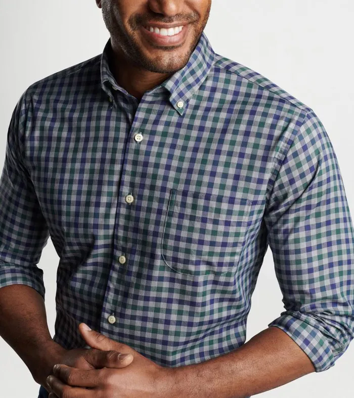 Mens Becket CottonStretch Sport Shirt Gale Grey Peter Millar Sport Shirts Mens Becket CottonStretch Sport Shirt Gale Grey Peter Millar Sport Shirts