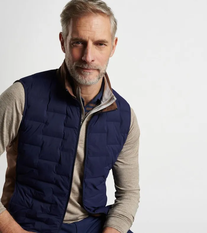 Mens Blaze Insulated Vest Navy Peter Millar Vests