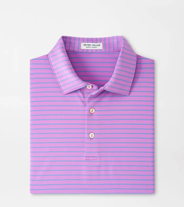 Mens Drum Performance Jersey Polo Oleander Peter Millar Polos