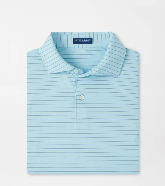 Mens Duet Performance Jersey Polo Cirrus Blue Peter Millar Polos