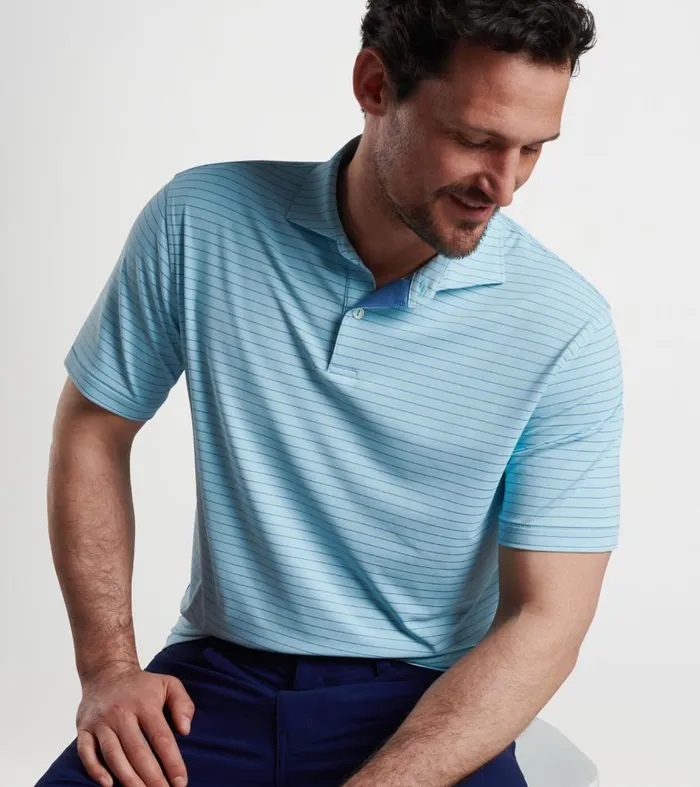 Mens Duet Performance Jersey Polo Cirrus Blue Peter Millar Polos Mens Duet Performance Jersey Polo Cirrus Blue Peter Millar Polos