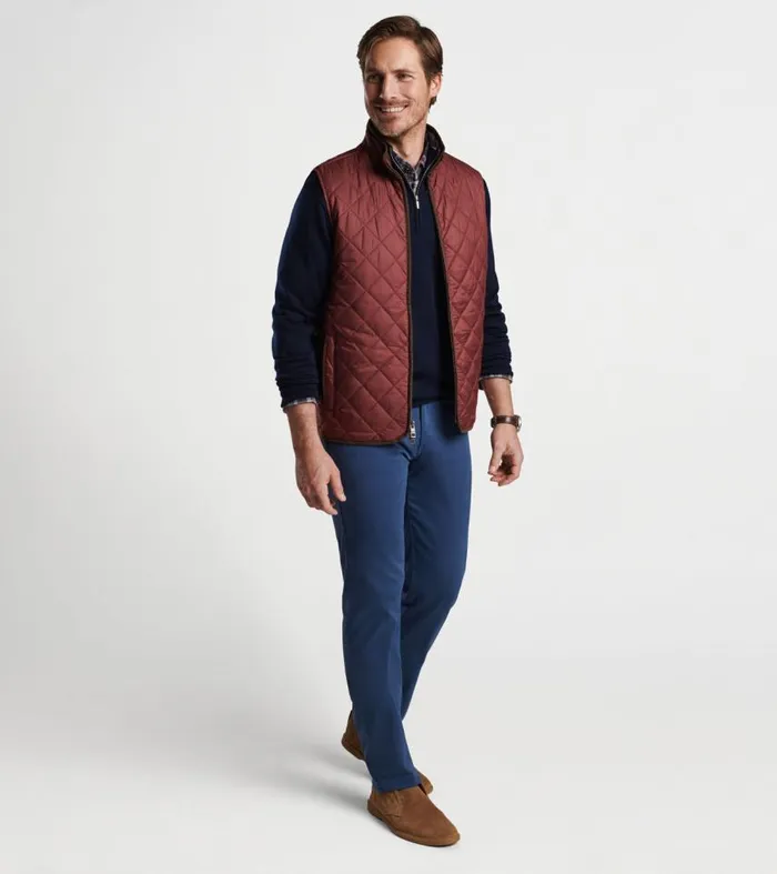 Mens Essex Quilted Travel Vest Cranberry Peter Millar Vests Mens Essex Quilted Travel Vest Cranberry Peter Millar Vests