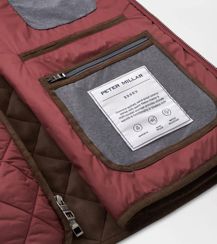 Mens Essex Quilted Travel Vest Cranberry Peter Millar Vests Mens Essex Quilted Travel Vest Cranberry Peter Millar Vests