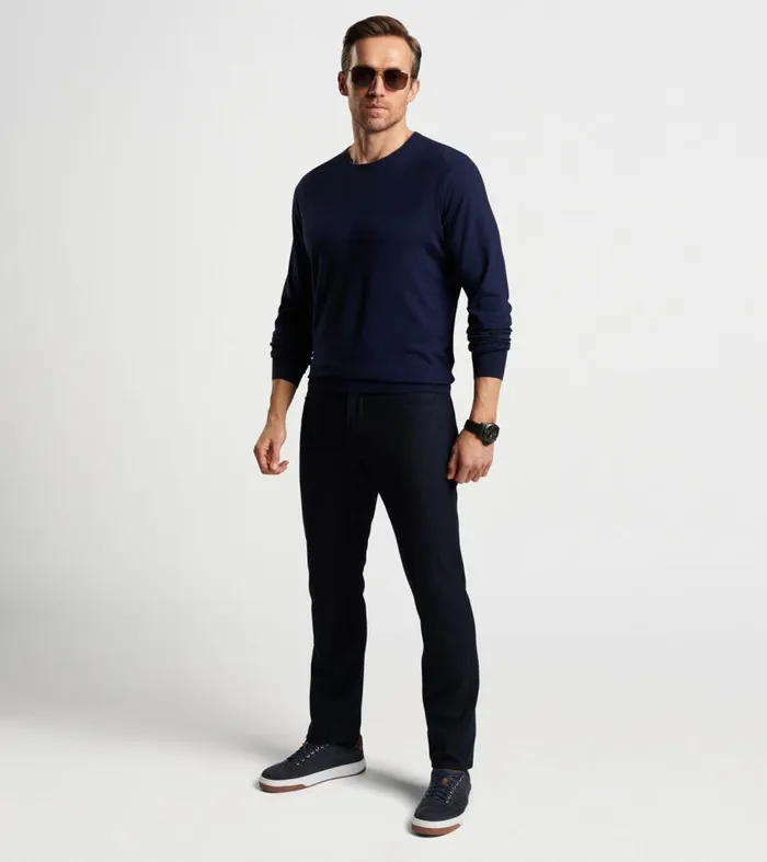 Mens Excursionist Flex Crew Navy Peter Millar Sweaters Mens Excursionist Flex Crew Navy Peter Millar Sweaters