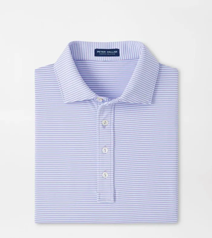 Mens Ezra Performance Jersey Polo Violet Mist Peter Millar Polos