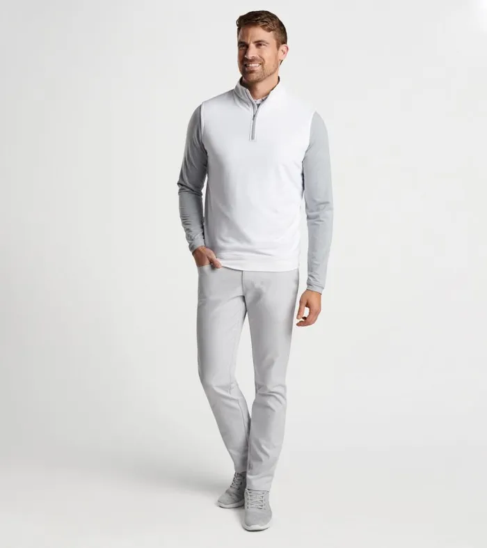 Mens Galway Stretch Loop Terry QuarterZip Vest White Peter Millar Pullovers and Hoodies