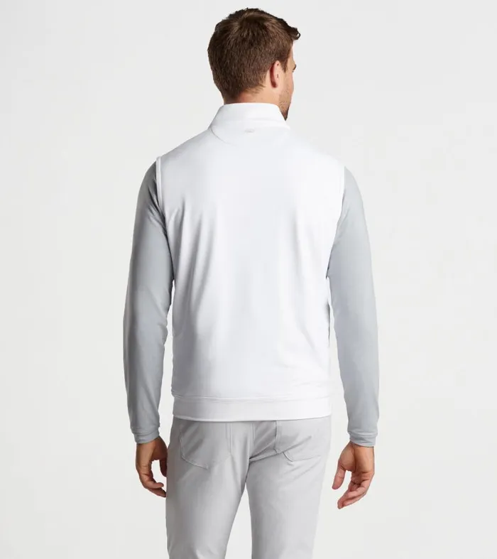 Mens Galway Stretch Loop Terry QuarterZip Vest White Peter Millar Pullovers and Hoodies