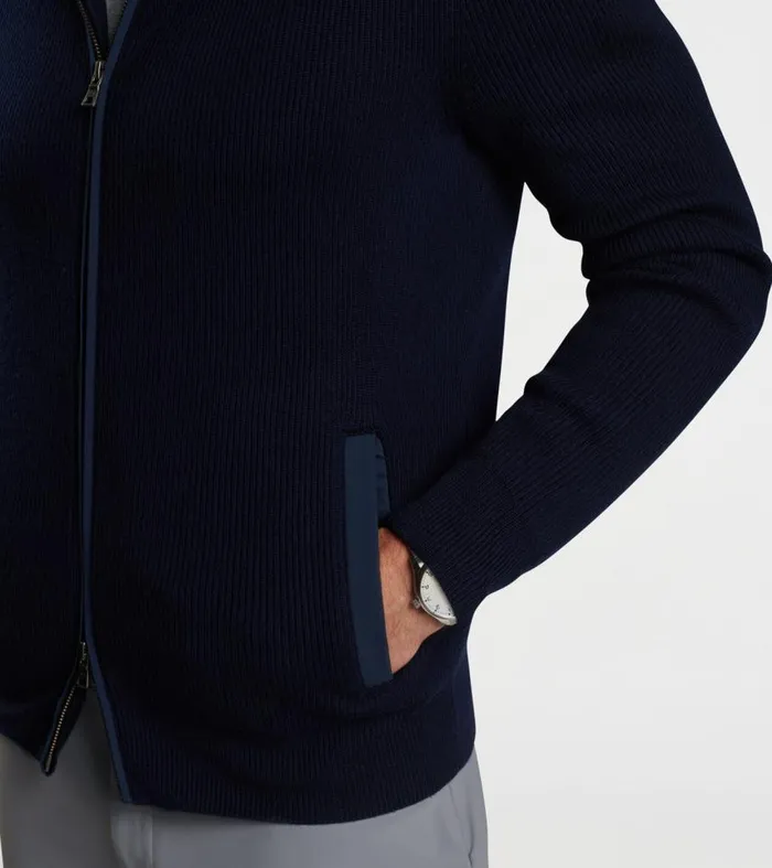 Mens Holdridge Hybrid FullZip Cardigan Navy Peter Millar Sweaters Mens Holdridge Hybrid FullZip Cardigan Navy Peter Millar Sweaters