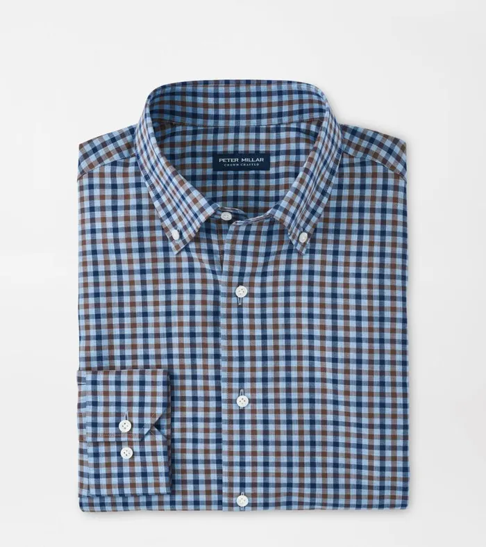 Mens Jean Winter Soft Twill Sport Shirt Blue Frost Peter Millar Sport Shirts