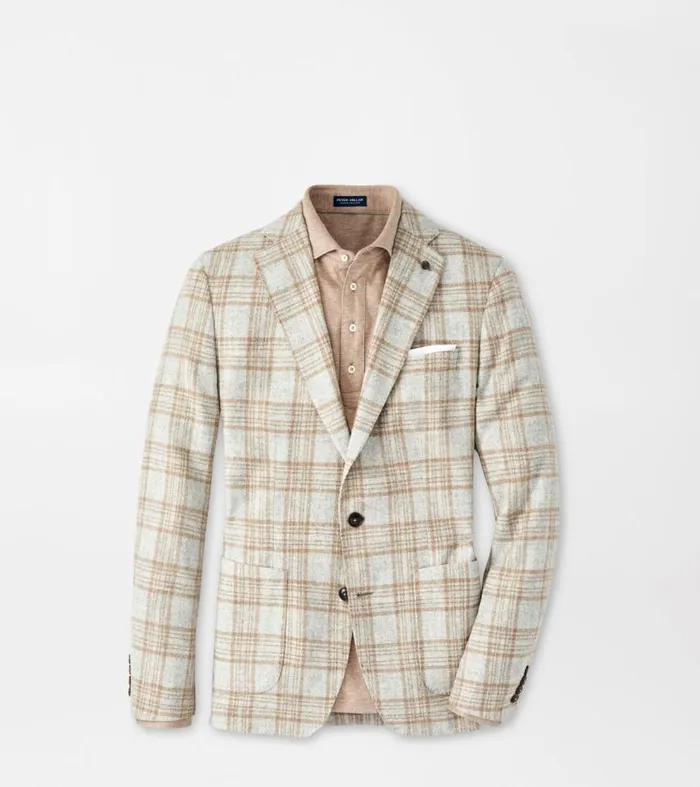 Mens Kelling Plaid Soft Jacket British Grey Peter Millar Sport Coats and Suits