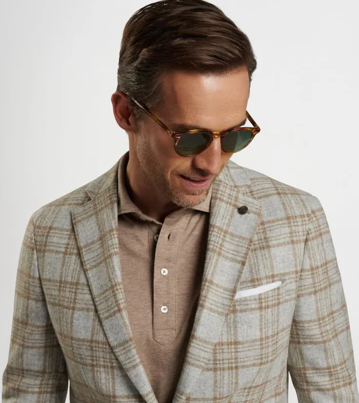 Mens Kelling Plaid Soft Jacket British Grey Peter Millar Sport Coats and Suits Mens Kelling Plaid Soft Jacket British Grey Peter Millar Sport Coats and Suits
