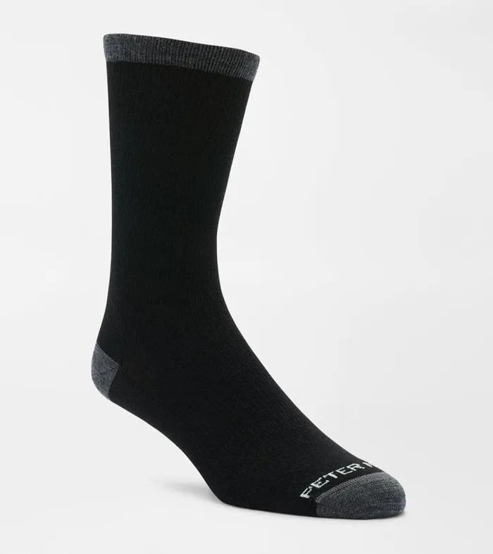 Mens Merino Crew Sock Black Peter Millar Socks